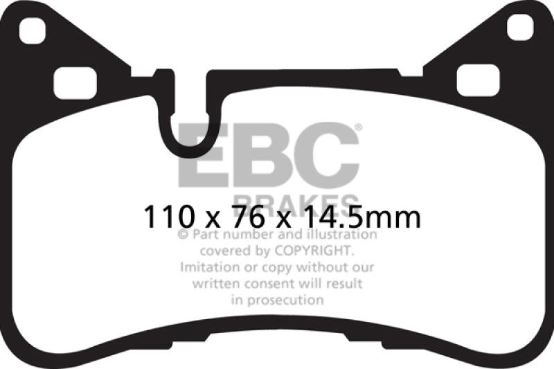 EBC 14 Mercedes-Benz C63 AMG (W204) 6.2 Yellowstuff Rear Brake Pads - Corvette Realm