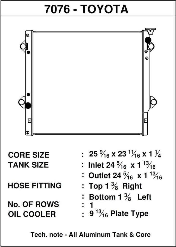 CSF 06-14 Toyota FJ Cruiser 4.0L / 03-09 Toyota 4Runner 4.0L / 2010 Toyota 4Runner 2.7L Radiator - Corvette Realm