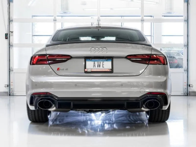 AWE Tuning Audi B9 RS 5 Sportback Touring Edition Exhaust-Non Resonated- Diamond Black RS Style Tips - Corvette Realm