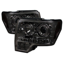 Load image into Gallery viewer, Spyder Ford F150 09-14 Projector Headlights Halogen Model- LED Halo LED Smke PRO-YD-FF15009-HL-SM - Corvette Realm