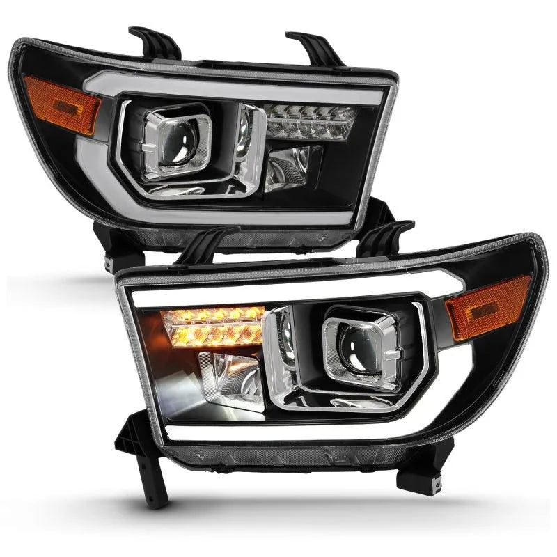 ANZO 2007-2014 Toyota Tundra Projector Light Bar H.L Black Amber(Led High Beam) (Halogen Version) - Corvette Realm