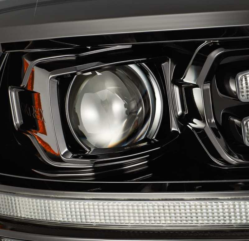 AlphaRex 09-18 Dodge Ram 2500HD LUXX LED Proj Headlights Plank Style Black w/Seq Signal/Smoked DRL - Corvette Realm