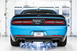 AWE Tuning 2015+ Dodge Challenger 6.4L/6.2L Non-Resonated Touring Edition Exhaust - Quad Black Tips - Corvette Realm