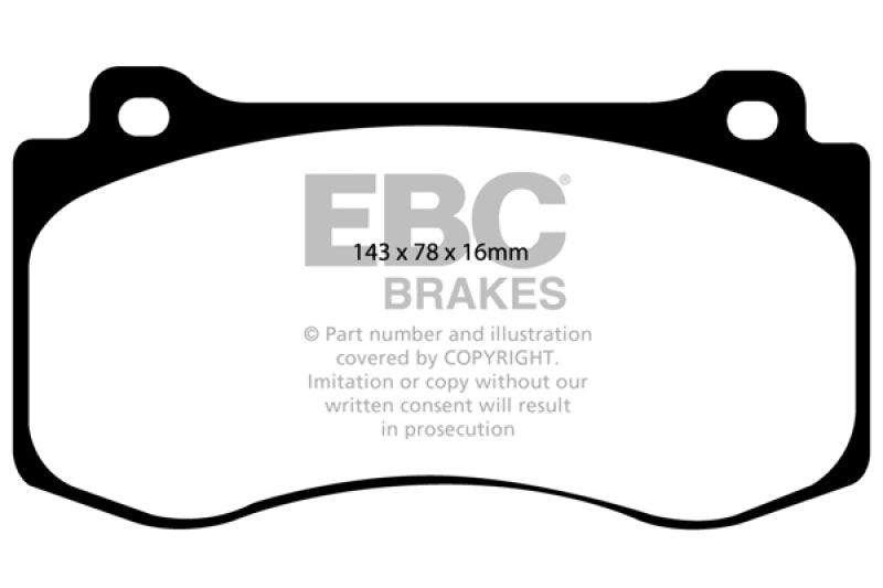 EBC 05-10 Chrysler 300C 6.1 SRT8 Yellowstuff Front Brake Pads (Excl 6 Piston Calipers) - Corvette Realm