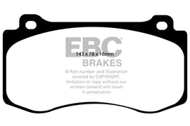 EBC 05-10 Chrysler 300C 6.1 SRT8 Yellowstuff Front Brake Pads (Excl 6 Piston Calipers) - Corvette Realm