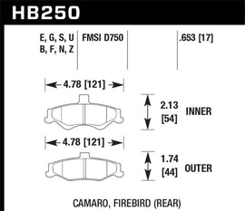 Hawk 98-02 Chevrolet Camaro 5.7L/3.8L / 98-02 Pontiac Firebird 5.7L/3.8L HPS Street Rear Brake Pads - Corvette Realm