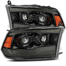 AlphaRex 09-18 Dodge Ram 1500 PRO-Series Projector Headlights Plank Style Alpha Blk w/Seq Signal/DRL - Corvette Realm