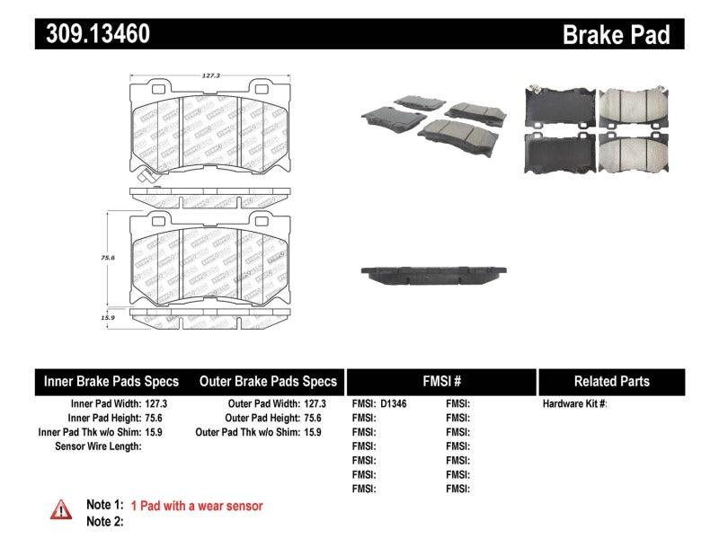 StopTech Performance 09-13 Infiniti FX35/FX37/FX45/FX50/08-13 G37 / 09-12 370Z Front Brake Pads - Corvette Realm