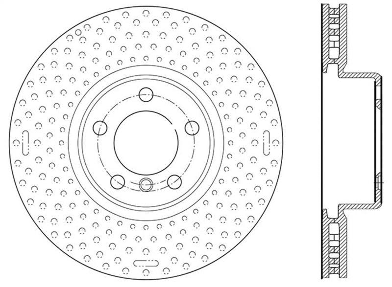 StopTech 12-15 BMW 335i Drilled Right Front Rotor - Corvette Realm