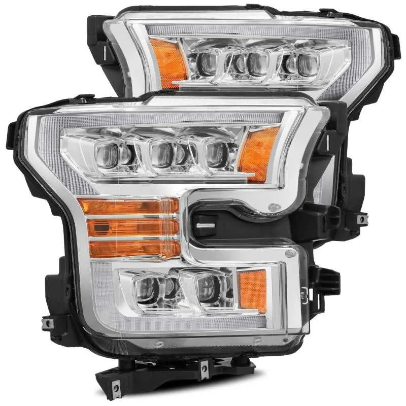 AlphaRex 11-16 Ford F-350 SD NOVA LED Proj Headlights Plank Style Chrm w/Activ Light/Seq Signal - Corvette Realm