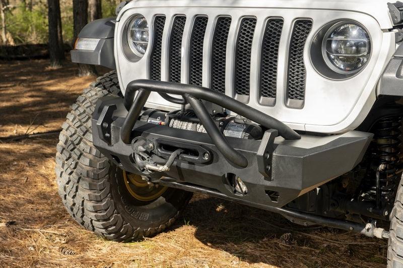 Rugged Ridge HD Bumper Stubby Front 07-18 Jeep Wrangler JK 18-20 Jeep Wrangler JL 2020 JT - Corvette Realm