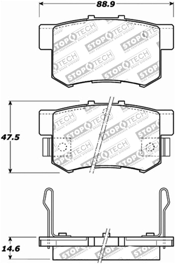 StopTech Performance 00-09 Honda S2000 / 92-07 Accord / 04-10 Acura TSX / 02-06 RSX Rear Brake Pads - Corvette Realm