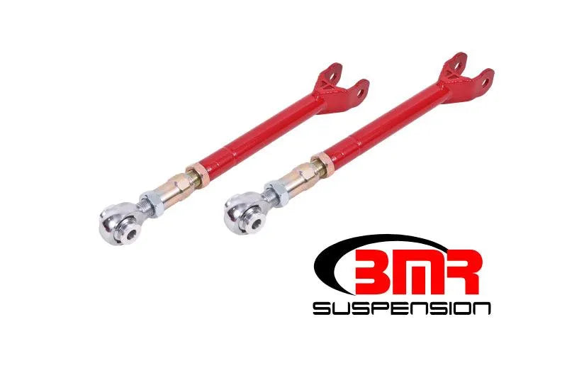BMR 08-17 Challenger Lower Trailing Arms w/ On-Car Adj. Rod Ends - Red - Corvette Realm