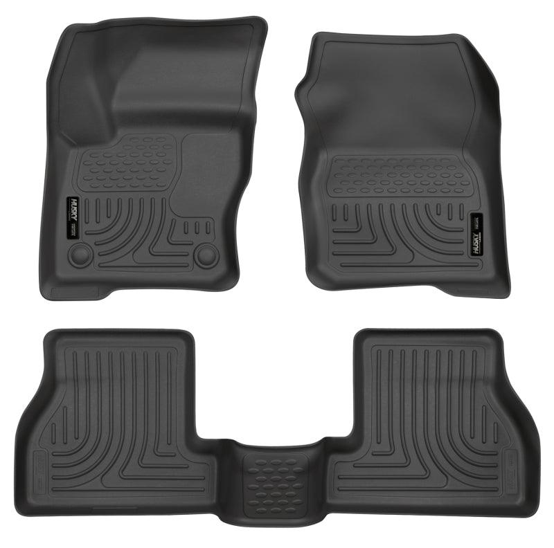 Husky Liners 2012 Ford Focus (4DR/5DR) WeatherBeater Combo Black Floor Liners - Corvette Realm