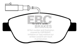 EBC 12+ Fiat 500 1.4 Turbo Abarth Yellowstuff Front Brake Pads - Corvette Realm