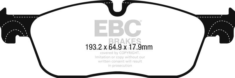 EBC 2016+ Jaguar F-Pace 2.0L TD (180) Redstuff Front Brake Pads - Corvette Realm