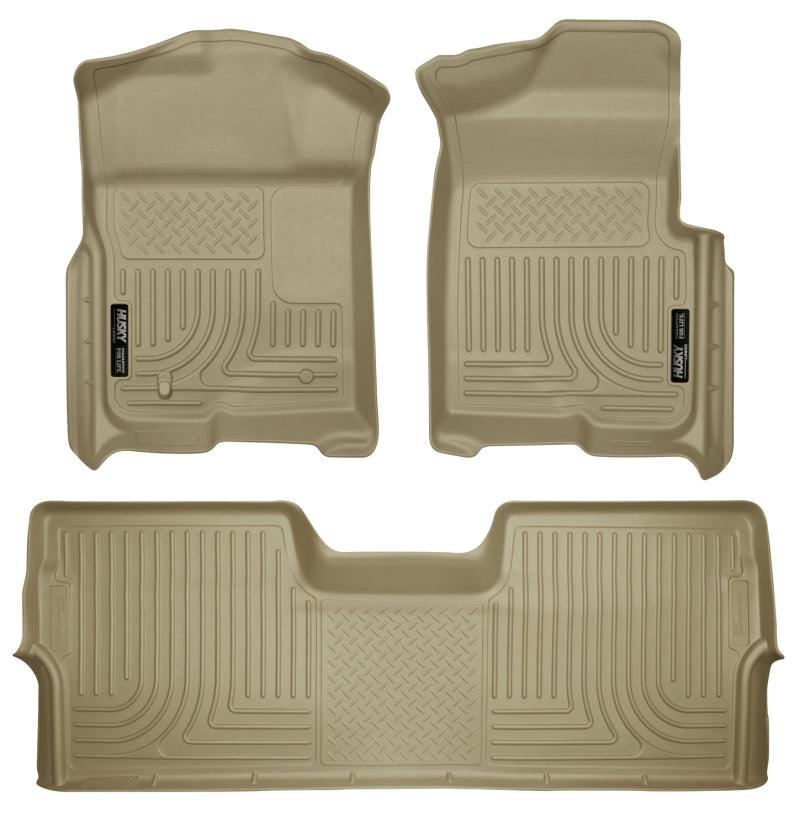 Husky Liners 09-12 Ford F-150 Super Crew Cab WeatherBeater Combo Tan Floor Liners - Corvette Realm