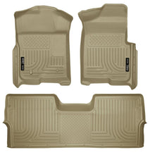 Load image into Gallery viewer, Husky Liners 09-12 Ford F-150 Super Crew Cab WeatherBeater Combo Tan Floor Liners - Corvette Realm