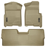 Husky Liners 09-12 Ford F-150 Super Crew Cab WeatherBeater Combo Tan Floor Liners