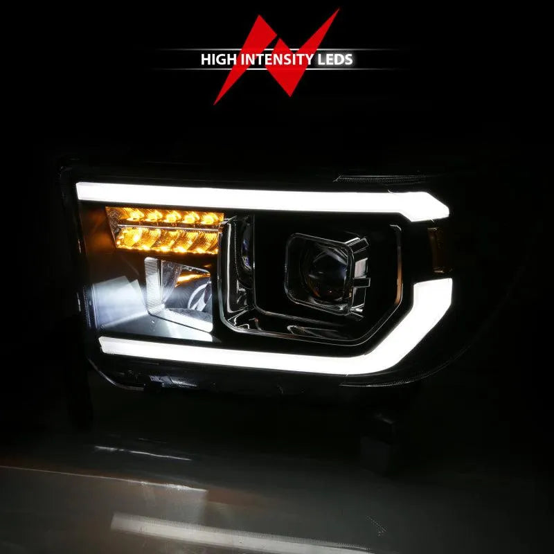 ANZO 2007-2014 Toyota Tundra Projector Light Bar H.L Black Amber(Led High Beam) (Halogen Version) - Corvette Realm