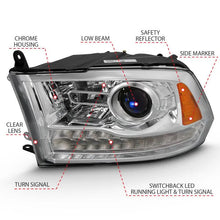 Load image into Gallery viewer, ANZO 2009-2018 Dodge Ram 1500 Projector Plank Style Switchback H.L Halo Chrome Amber (OE Style) - Corvette Realm