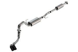 Borla F-150 21-25 2.7L/3.5L 4dr CC SB EC STB Lar/KingR/Plnm/LTD 3/2.25 DSE Cat-Back Exhaust Touring Black ChromeTips