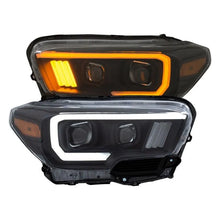 Load image into Gallery viewer, ANZO 2016-2017 Toyota Tacoma Projector Headlights w/ Plank Style Switchback Black w/ Amber - Corvette Realm