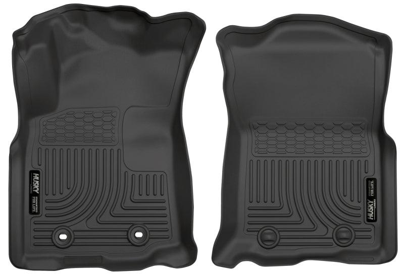 Husky Liners 2016 Toyota Tacoma w/ Auto Trans WeatherBeater Front Black Floor Liners - Corvette Realm