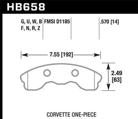 Hawk 06-10 Chevy Corvette (Improved Pad Design) Front Ceramic Sreet Brake Pads - Corvette Realm