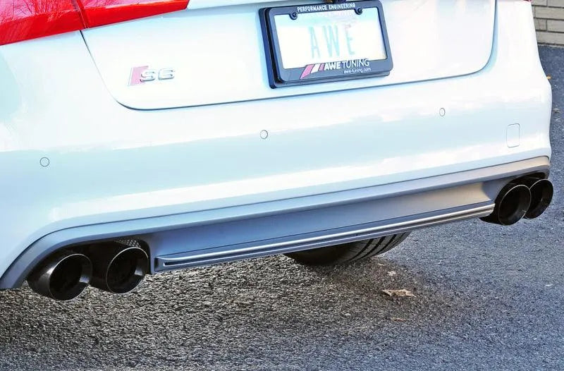 AWE Tuning Audi C7 / C7.5 S6 4.0T Track Edition Exhaust - Diamond Black Tips - Corvette Realm