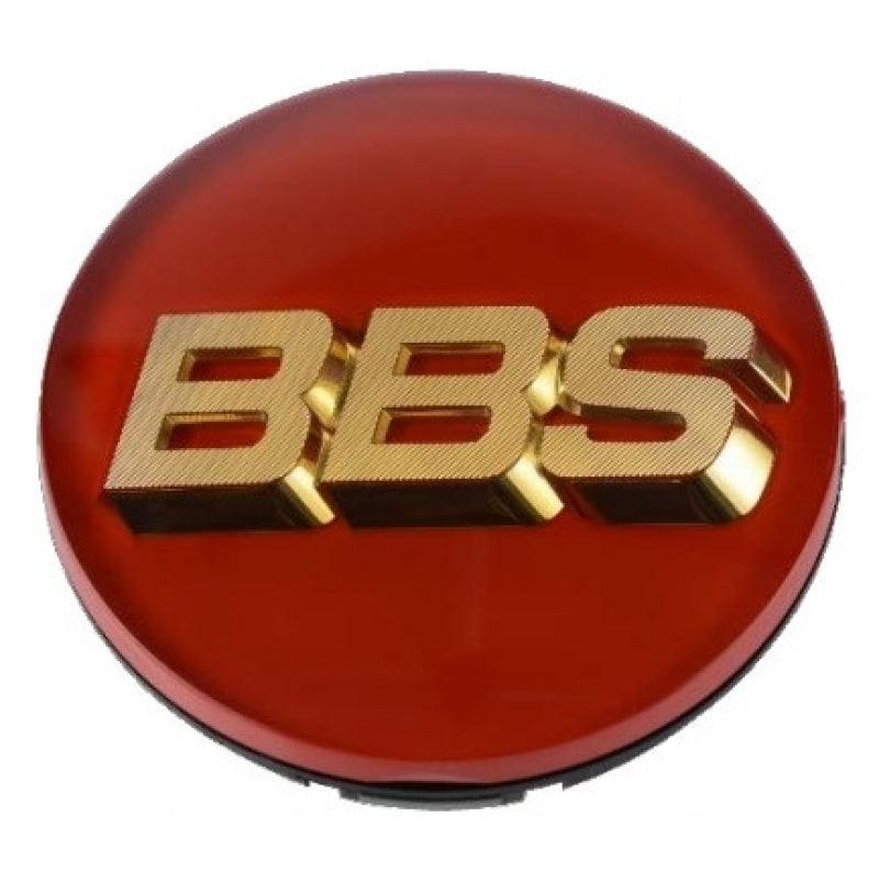 BBS Center Cap - 70mm Red w/ Gold 3D Logo (4-tab) - Corvette Realm