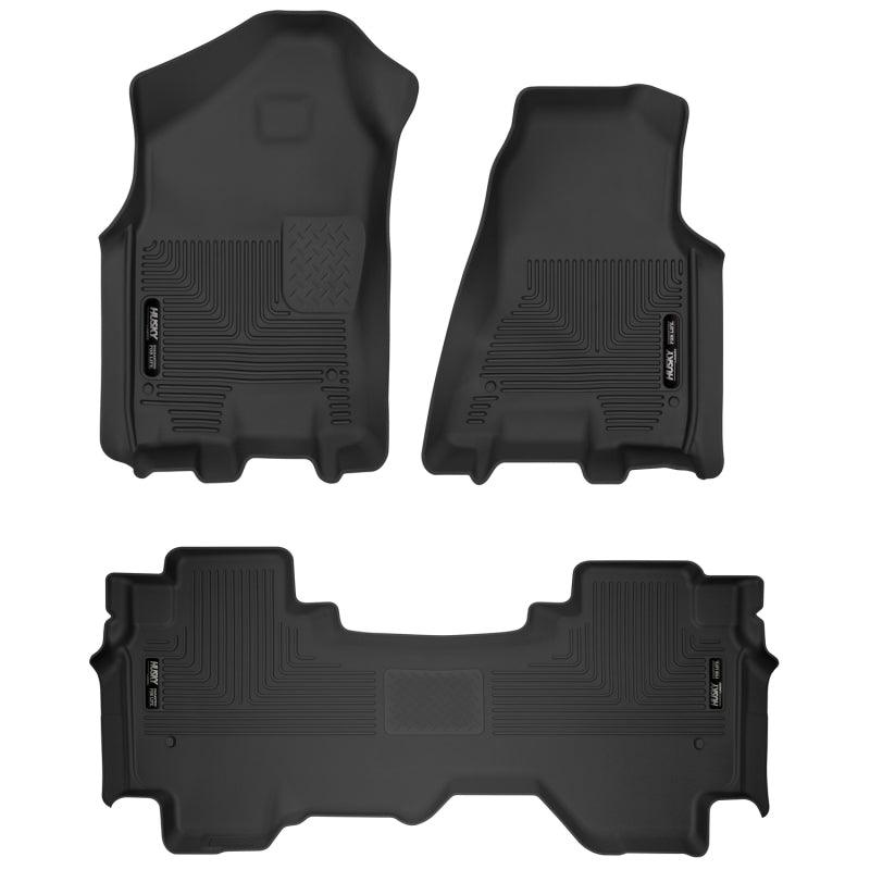 Husky Liners 19-24 Dodge Ram 1500 X-Act Front + 2nd Seat Floor Liner Set - Black - Corvette Realm