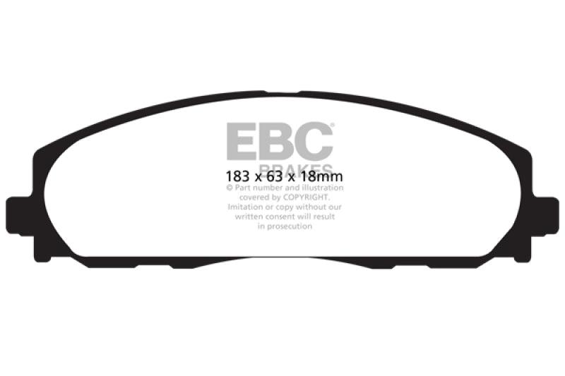 EBC 12+ Chrysler Town & Country 3.6 Yellowstuff Front Brake Pads - Corvette Realm