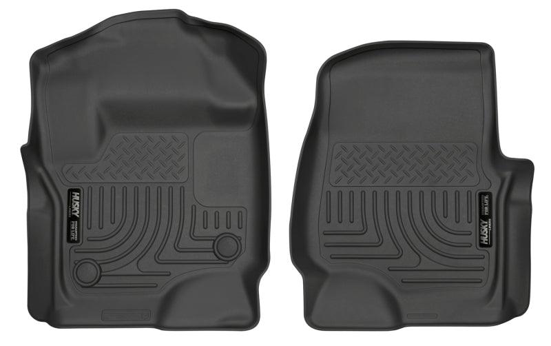 Husky Liners 2017 Ford Super Duty (Crew Cab / Super Cab) WeatherBeater Black Front Floor Liners - Corvette Realm