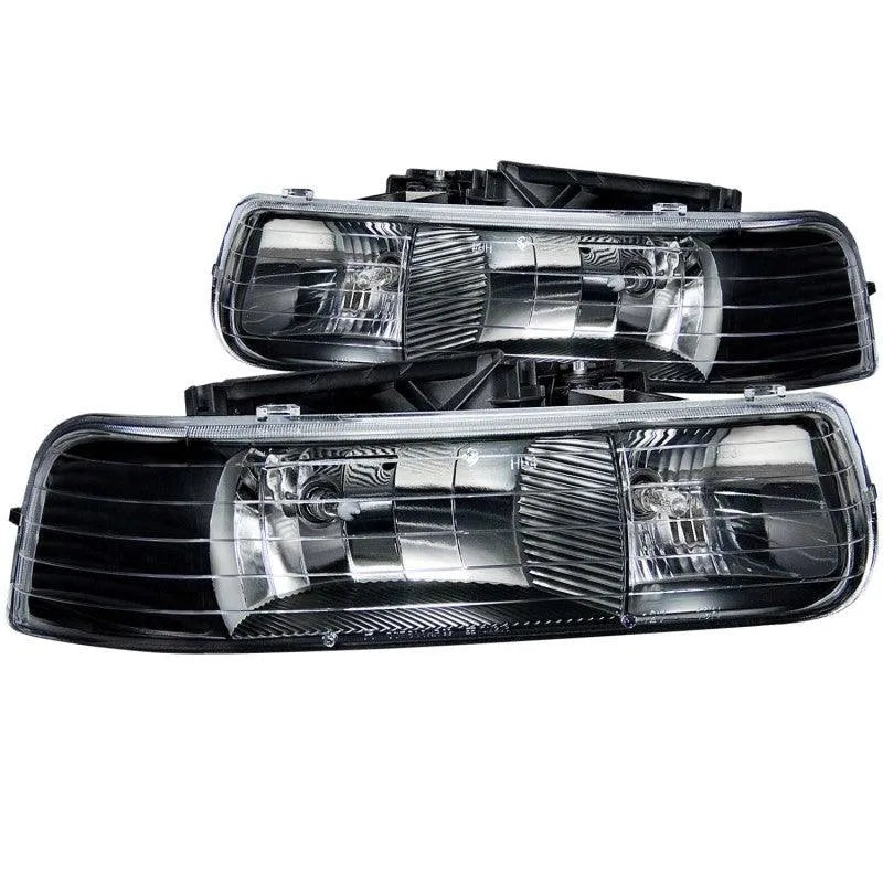 ANZO 1999-2002 Chevrolet Silverado 1500 Crystal Headlights Black - Corvette Realm