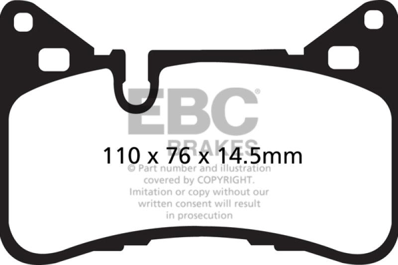 EBC 14 Mercedes-Benz C63 AMG (W204) 6.2 Yellowstuff Rear Brake Pads - Corvette Realm