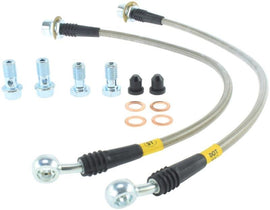 StopTech 94-02 Ford Mustang (Exc Cobra) / 03-04 Mustang Base & GT Stainless Steel Front Brake Lines - Corvette Realm