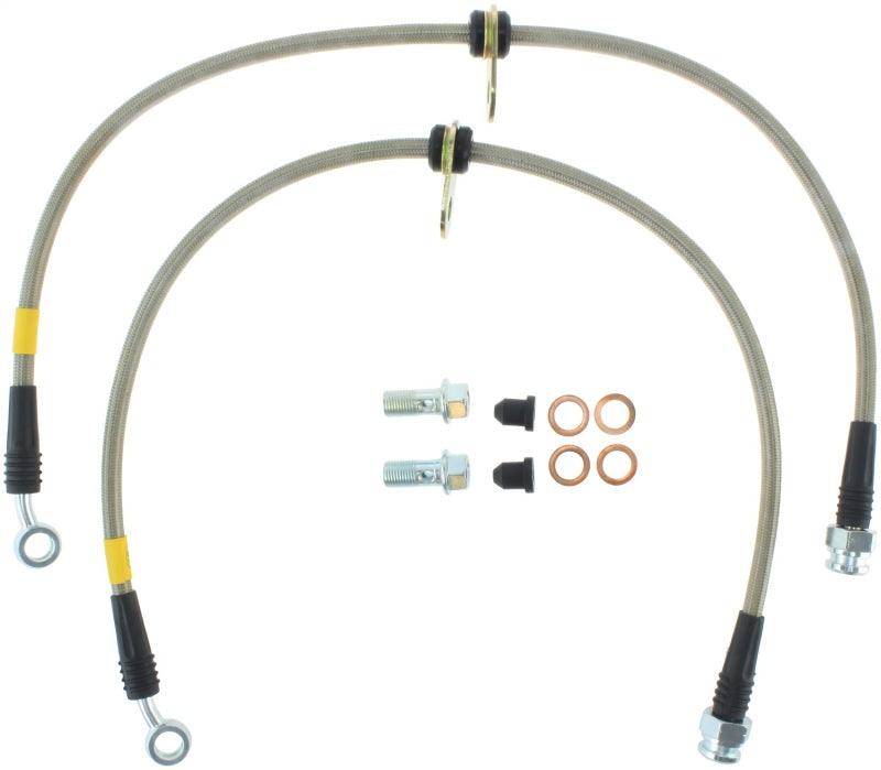 StopTech 02-05 Honda Civic Stainless Steel Front Brake Line Kit - Corvette Realm