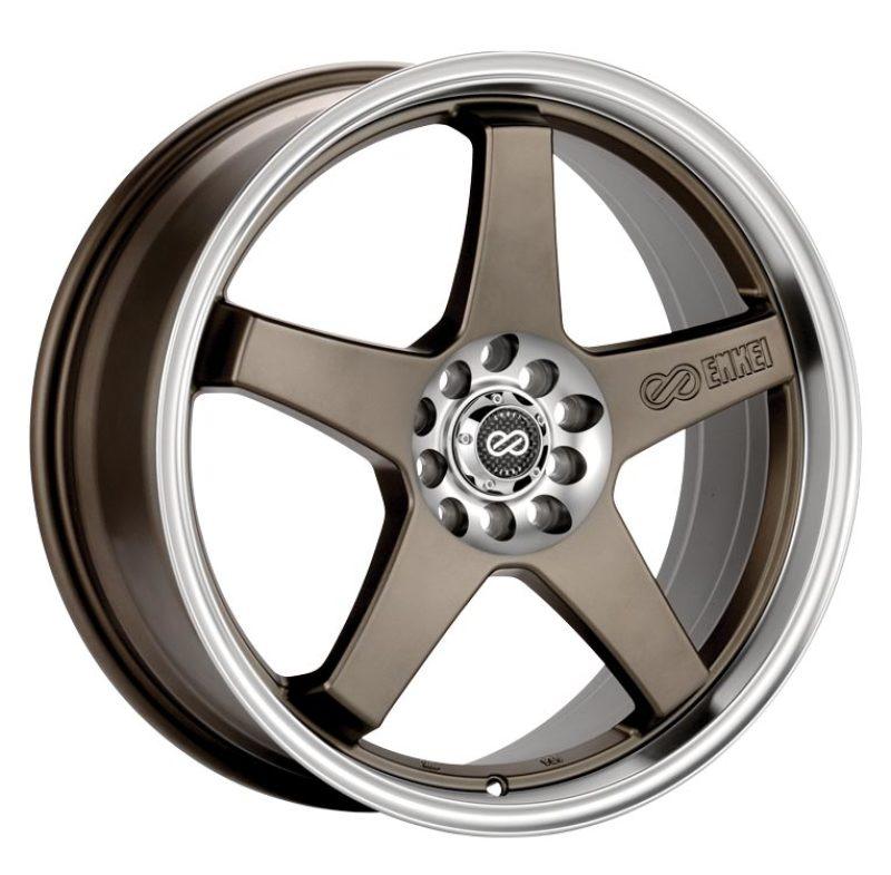 Enkei EV5 17x7 5x100/114.3 38mm Offset 72.6 Bolt DiameterMatte Bronze w/ Machined Lip Wheel - Corvette Realm