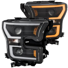 Load image into Gallery viewer, ANZO 2015-2017 Ford F-150 Projector Headlights w/ Plank Style Switchback Black w/ Amber - Corvette Realm