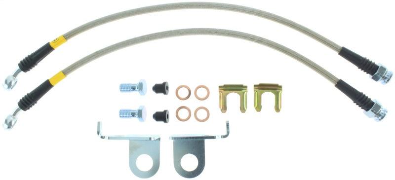StopTech Stainless Steel Front Brake Lines 2015 Ford Mustang Base/V6/GT w/ 320mm & 352mm Front Discs - Corvette Realm
