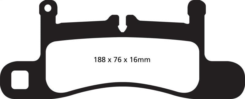 EBC 12-15 Porsche 911 (991) (Cast Iron Rotor only) 3.4 Carrera Yellowstuff Rear Brake Pads - Corvette Realm