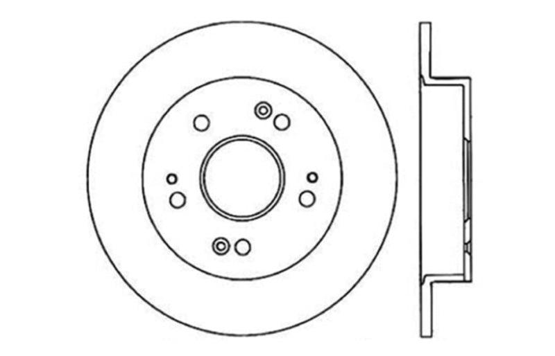 StopTech 06-09 Honda Civic Ex/Si Slotted & Drilled Left Rear Rotor - Corvette Realm