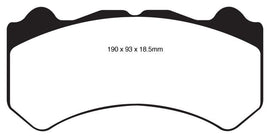 EBC 08-11 Nissan GT-R (R35) 3.8 Twin Turbo (Cast Iron Rotors) Yellowstuff Front Brake Pads - Corvette Realm