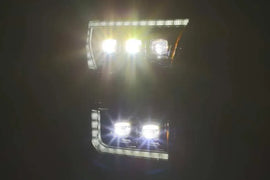AlphaRex 17-20 Ford Raptor NOVA LED Proj Headlights Plank Style Alpha Black w/Activ Light/Seq Signal - Corvette Realm
