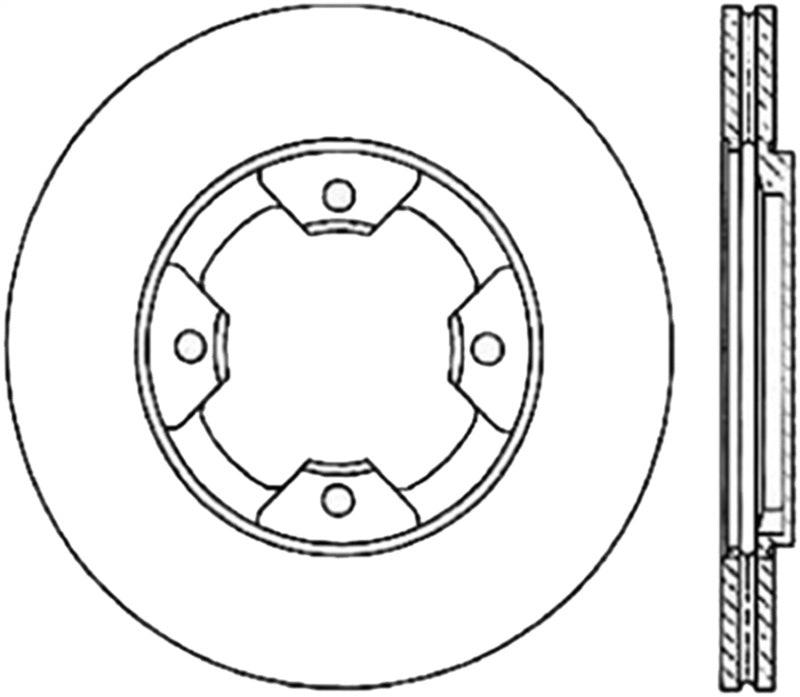StopTech Power Slot 84-85 Nissan 300ZX Slotted & Drilled Left Front Rotor - Corvette Realm