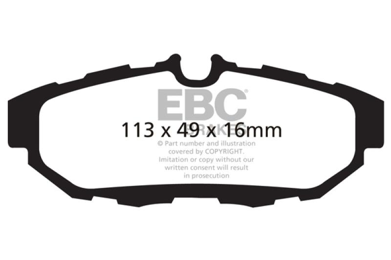 EBC 10-14 Ford Mustang 3.7 Yellowstuff Rear Brake Pads - Corvette Realm