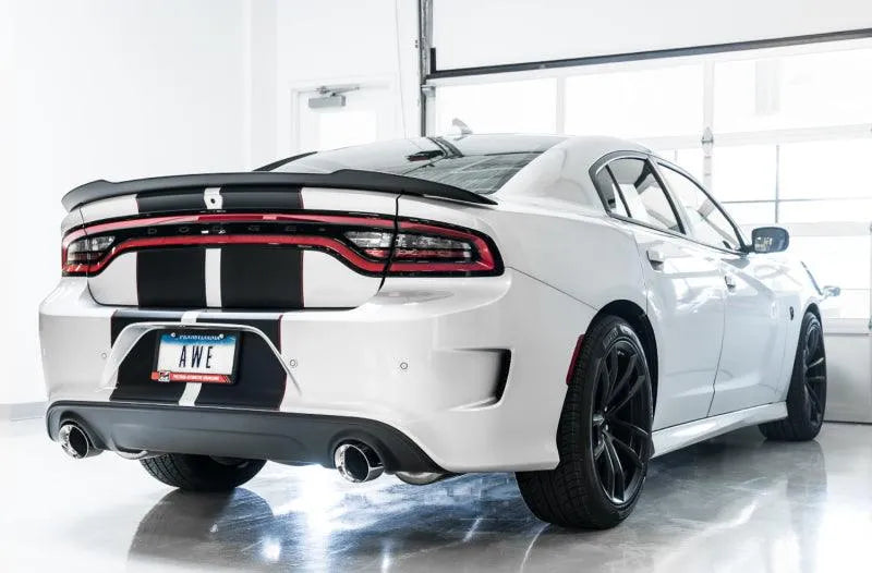 AWE Tuning 2015+ Dodge Charger 6.4L/6.2L Supercharged Track Edition Exhaust - Chrome Silver Tips - Corvette Realm