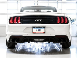 AWE Tuning 2018+ Ford Mustang GT (S550) Cat-back Exhaust - Touring Edition (Quad Diamond Black Tips) - Corvette Realm