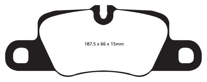 EBC 12-15 Porsche 911 (991) (Cast Iron Rotor only) 3.8 Carrera S Yellowstuff Rear Brake Pads - Corvette Realm